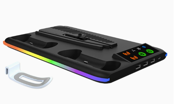 PS5 Charging Dock with RGB Light for Controllers and Headset